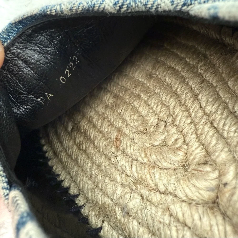 Givenchy Logo 4G Jacquard Espadrilles Flats Denim Navy Blue